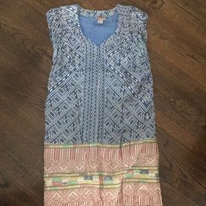 Native Print Shift Dress